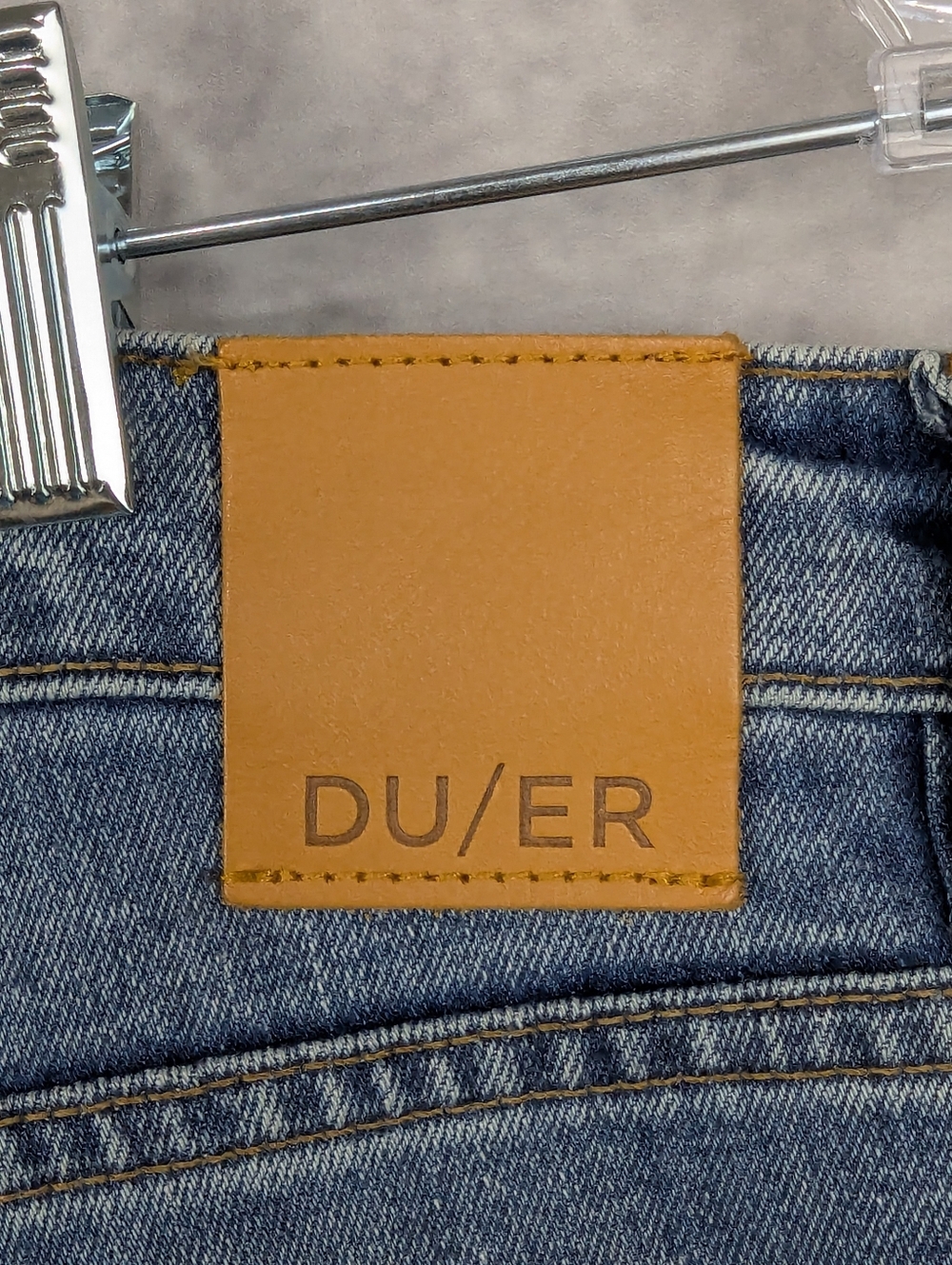 DU/ER Performance Denim High Rise Wide Leg Jeans Medium Wash - Picture 5 of 8